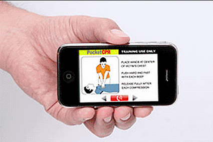 Image: The ZOLL PocketCPR app for iPhone (photo courtesy of Bio-Detek).